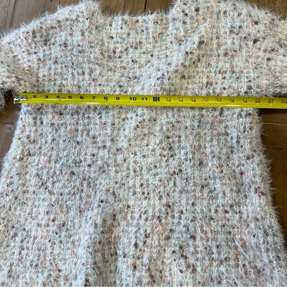 Pol Teddy Fuzzy Knit V-neck Sweater Small Oversized Bohemian Festival Cozy - Picture 7 of 7